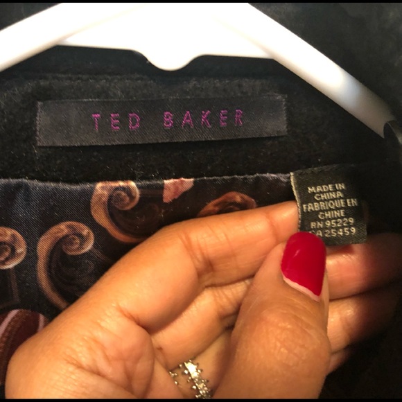 Ted Baker Black Peacoat Sz Small - Picture 4 of 8